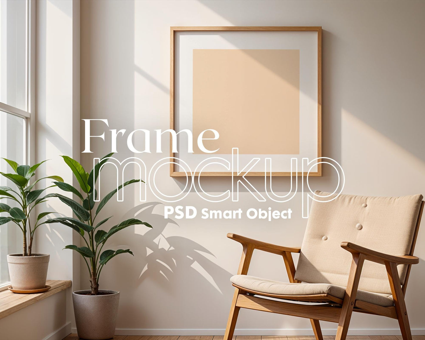 Square Frame Mockup PSD, Square Mockup Frame PSD, Interior Square Art Frame, Interior Poster Frame, Square Poster Frame Mockup PSD
