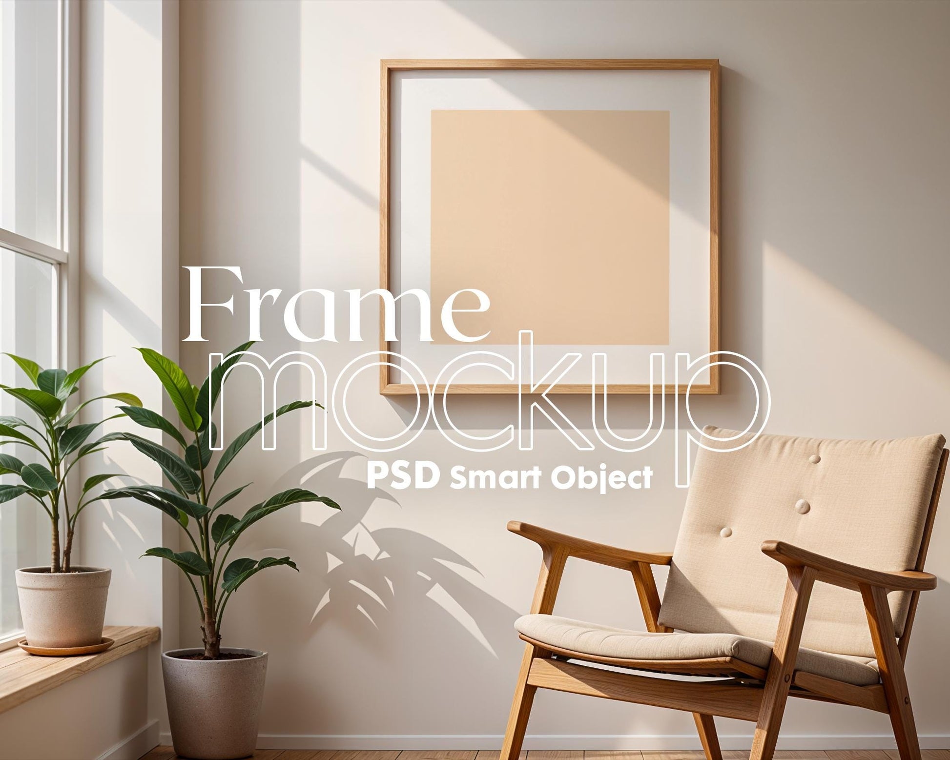 Square Frame Mockup PSD, Square Mockup Frame PSD, Interior Square Art Frame, Interior Poster Frame, Square Poster Frame Mockup PSD
