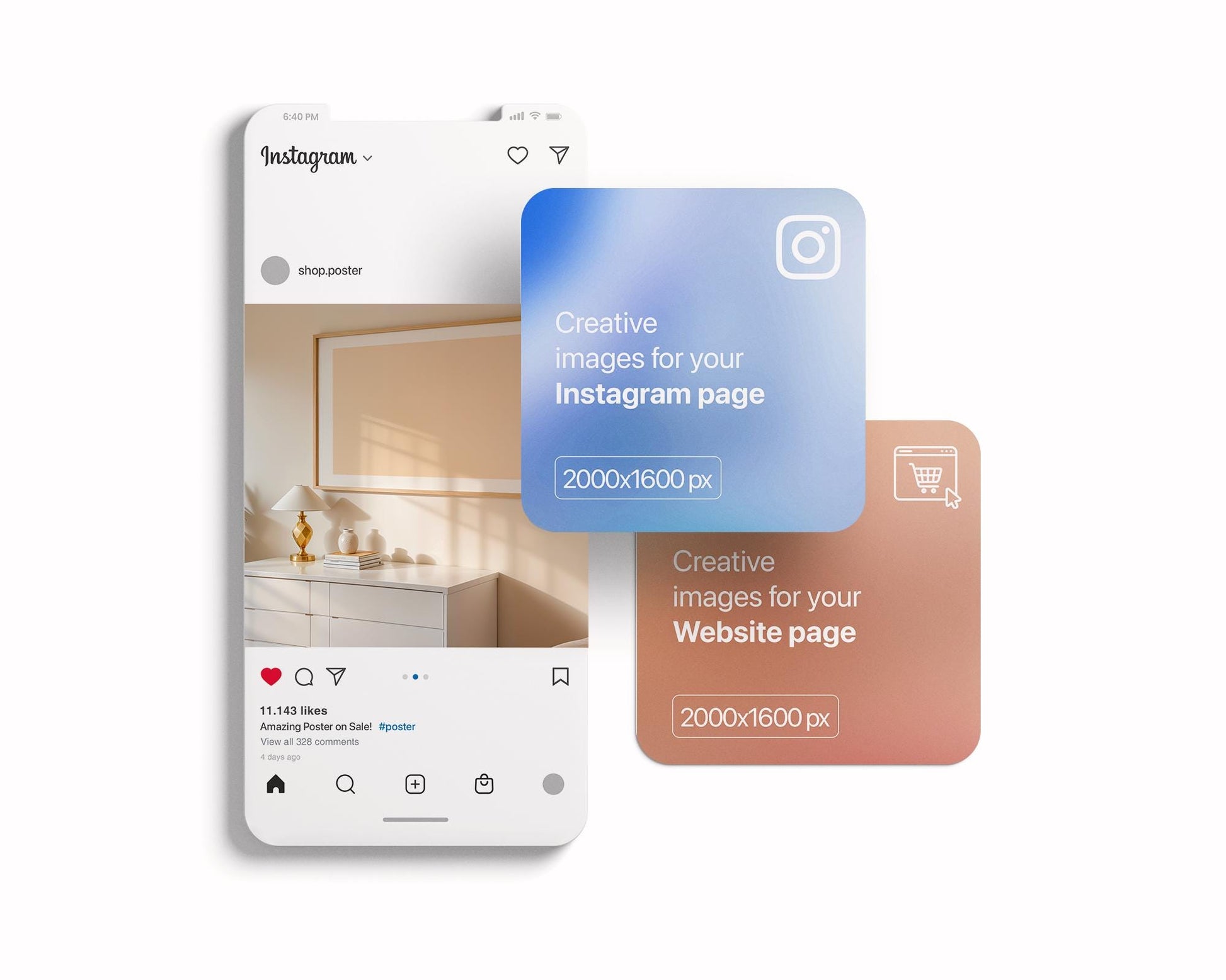 Horizontal Frame Mockup PSD, Scandinavian Wooden Frame Mockup, Poster Mockup PSD , Frame Mockup for Print, Frame Mockup Smart Object