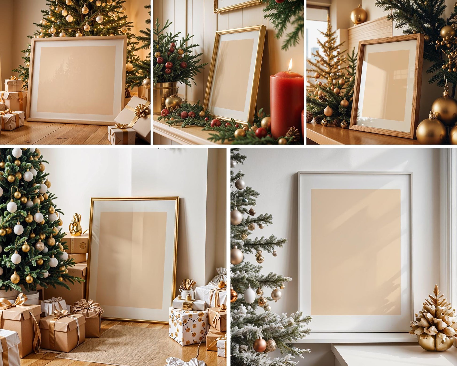 25 Christmas Frame Mockup Bundle PSD, Christmas Holiday Frame Mockup, Christmas Mockup Poster Presentation, Christmas Interior Frame Mockup