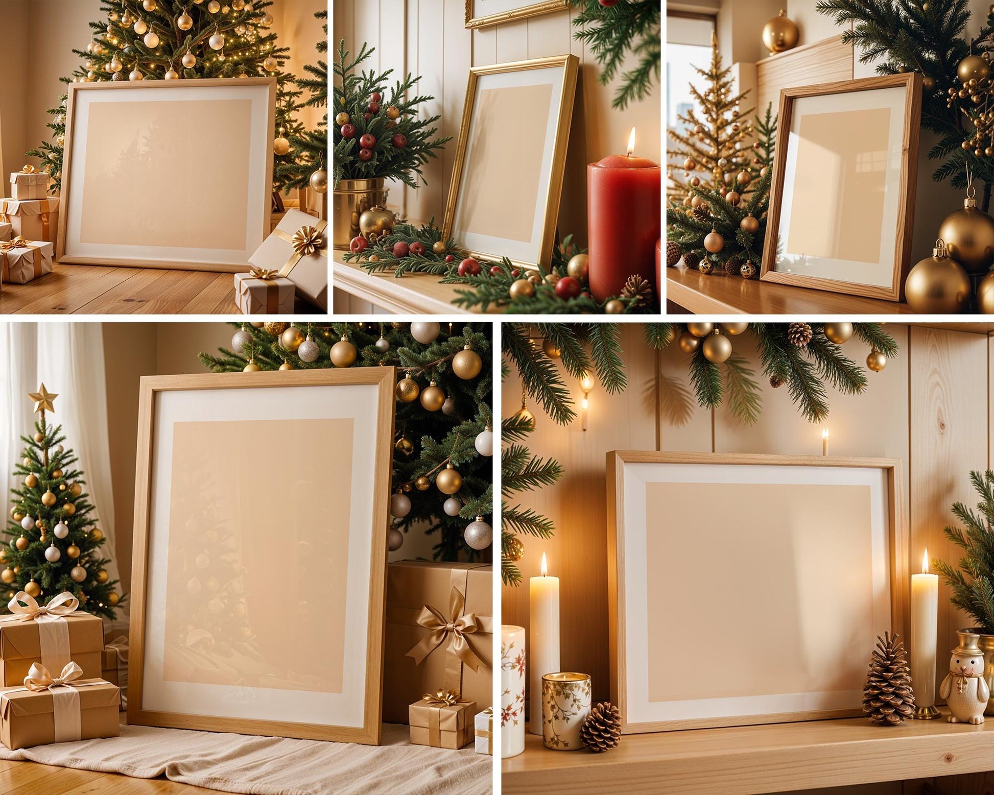 25 Christmas Frame Mockup Bundle PSD, Christmas Holiday Frame Mockup, Christmas Mockup Poster Presentation, Christmas Interior Frame Mockup