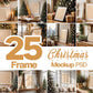 25 Christmas Frame Mockup Bundle PSD, Christmas Holiday Frame Mockup, Christmas Mockup Poster Presentation, Christmas Interior Frame Mockup