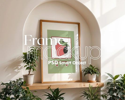 Artwork Mockup PSD | Framed Poster Mockup. DIN A Frame Mock–Up | PSD Photoshop Photopea Mockup. Frame Mockup Home Interior
