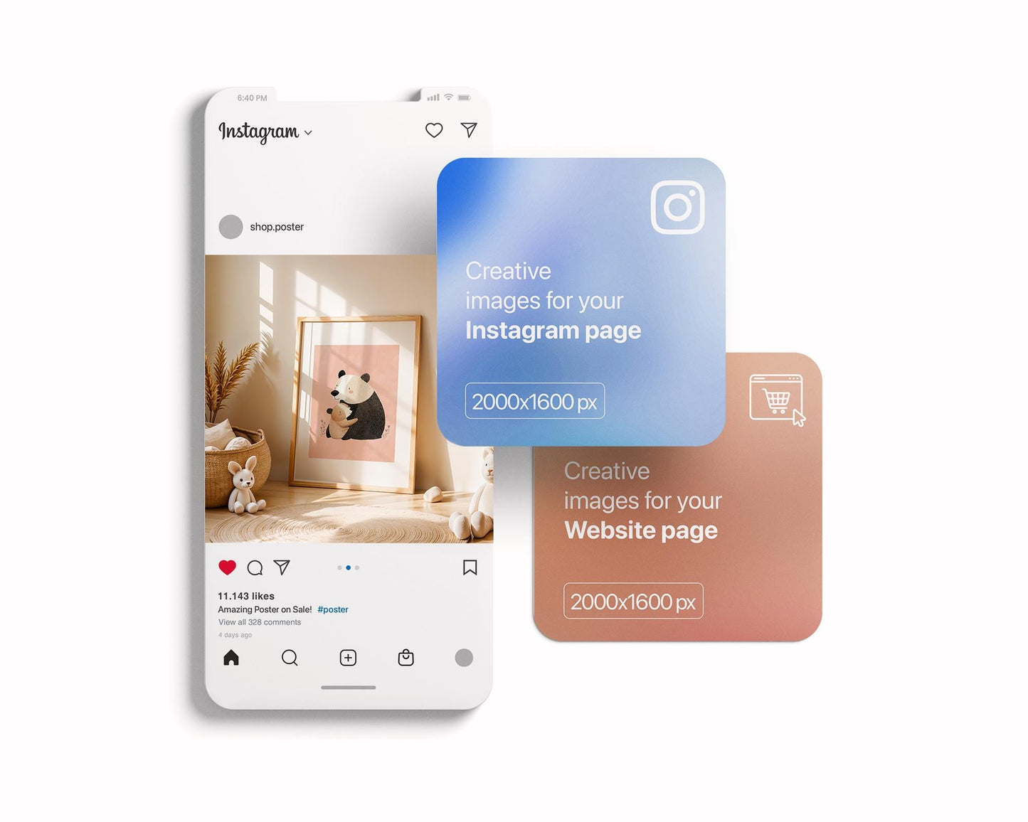 Frame Nursery Mockup in Home Interior PSD | Nursery Frame Mockup Frames | Nursery Wall Poster | Poster Shop Mockup