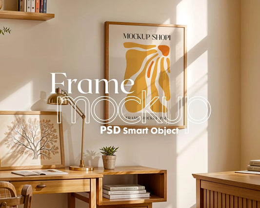 Scandinavian Interior Poster Frame Mockup, Minimalist Decor Frame Mockup for Digital Download,
