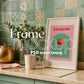 Frame Mockup in Kitchen, ISO A DIN Ratio, Thin Wood Frame, PSD Mockup, Minimal Modern Home Interior Design Mockup