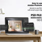 Frame Mockup in Kitchen, ISO A DIN Ratio, Thin Wood Frame, PSD Mockup, Minimal Modern Home Interior Design Mockup