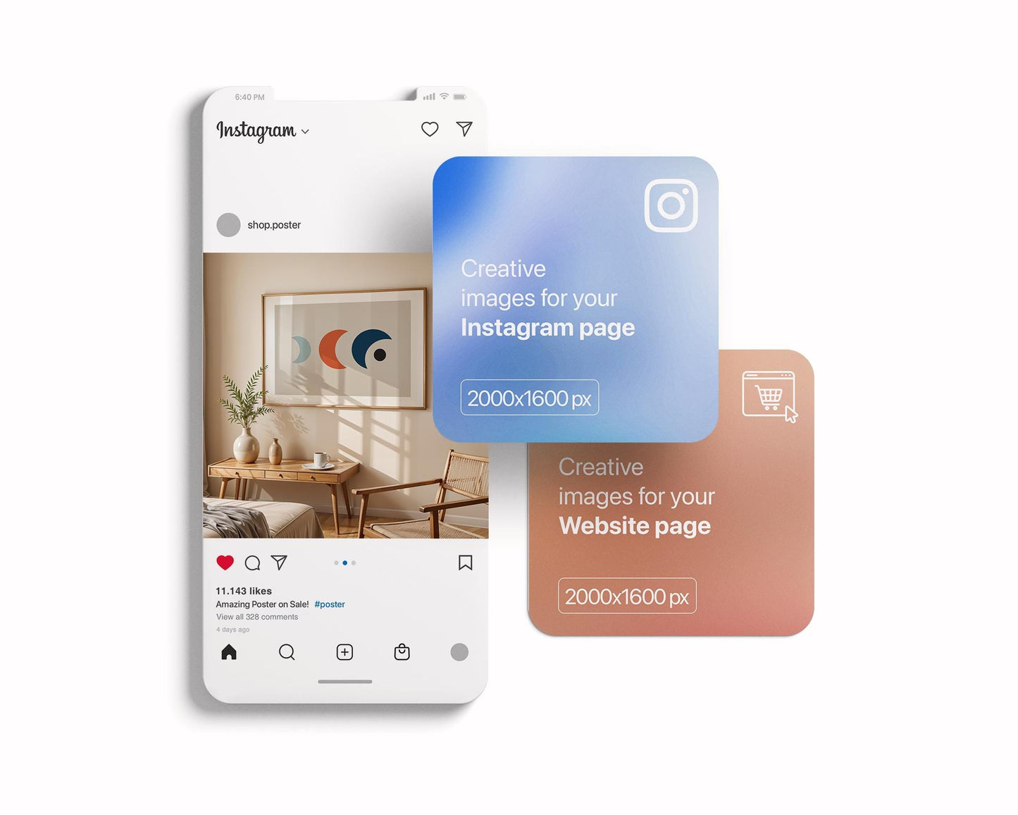 Horizontal Frame Mockup PSD, Scandinavian Wooden Frame Mockup, Poster Mockup PSD , Frame Mockup for Print, Frame Mockup Smart Object