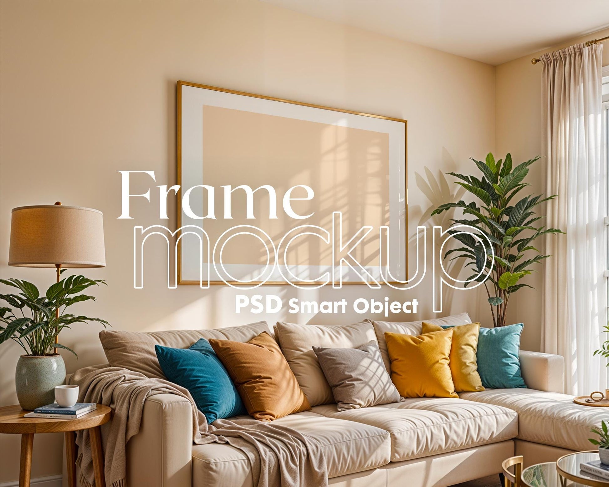Horizontal Frame Mockup PSD, Scandinavian Wooden Frame Mockup, Poster Mockup PSD , Frame Mockup for Print, Frame Mockup Smart Object