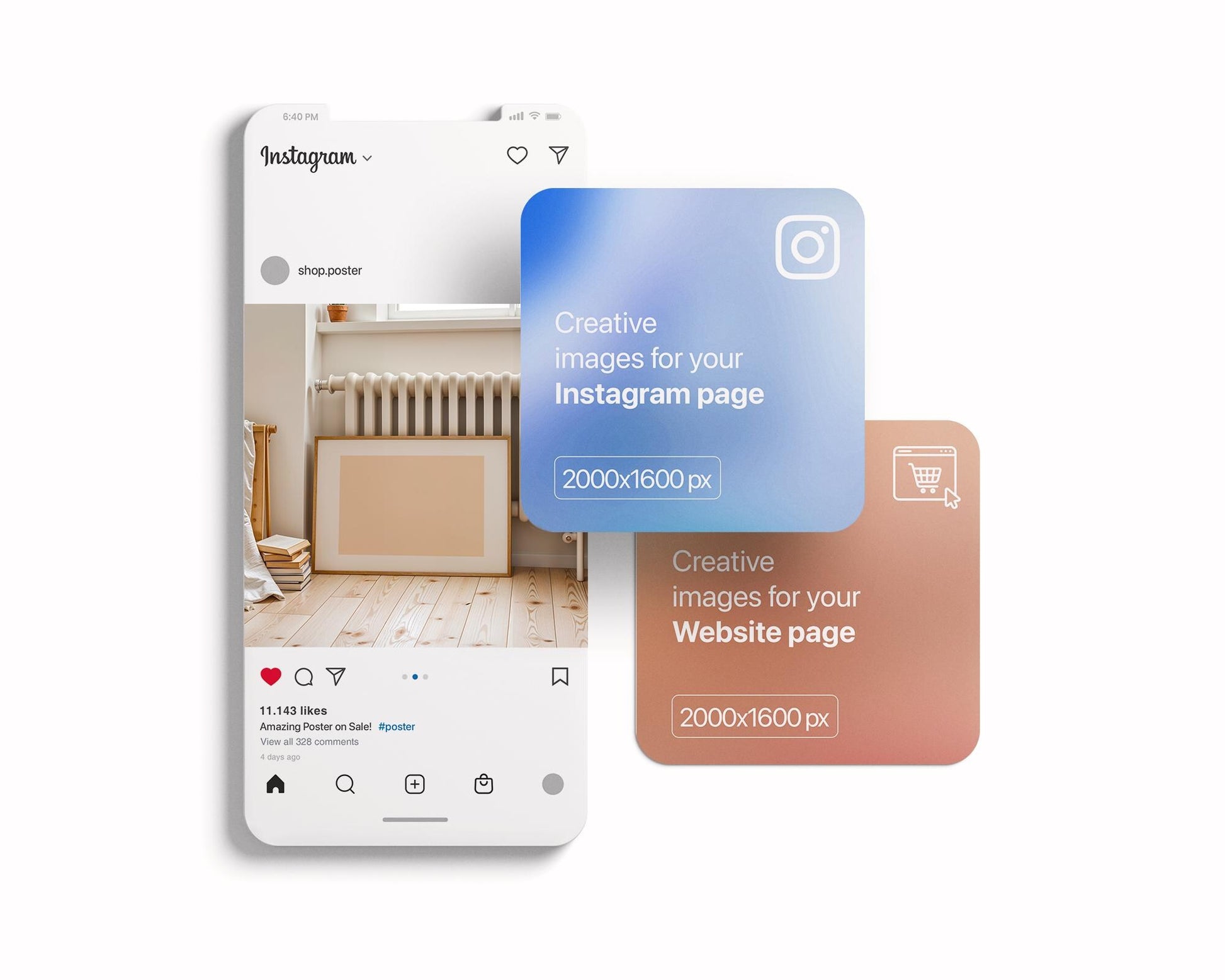 Horizontal Frame Mockup PSD, Scandinavian Wooden Frame Mockup, Poster Mockup PSD , Frame Mockup for Print, Frame Mockup Smart Object