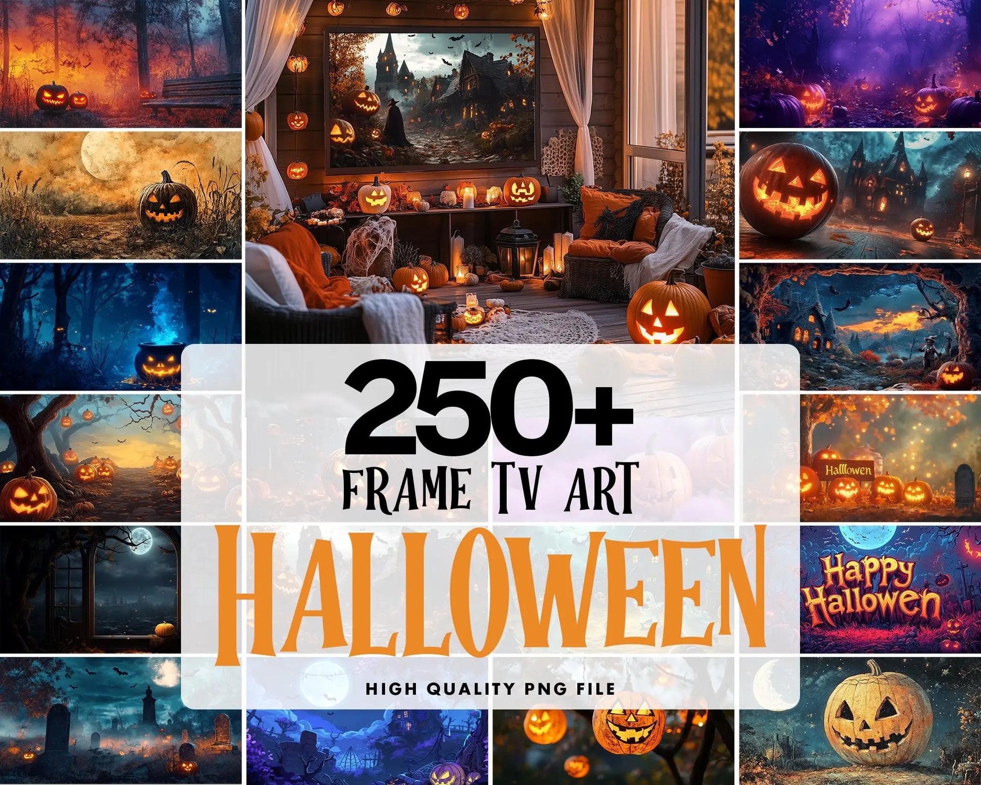 250 Halloween Frame TV Art Set, Spooky Fall TV Art, Halloween Digital Art for Frame TV, Halloween Tv Art Bundle, Fall and Spooky Halloween