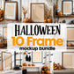 10 Halloween Frame Mockup PSD, Halloween Wall Art, Rustic Autumn & Pumpkins Vertical Artwork, Spooky Art Mockup,