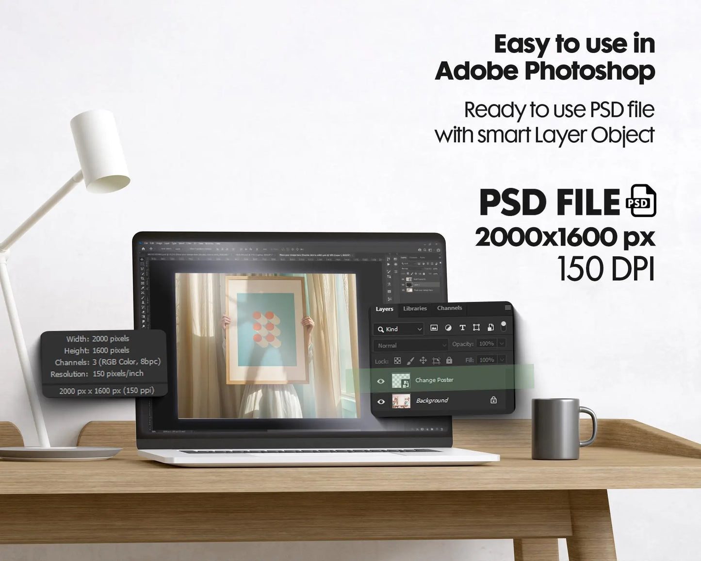 Poster Mockup with Person, Artwork Frame Mockup, Woman Holding Frame Mockup, Picture Frame Mockup, Digital Frames,