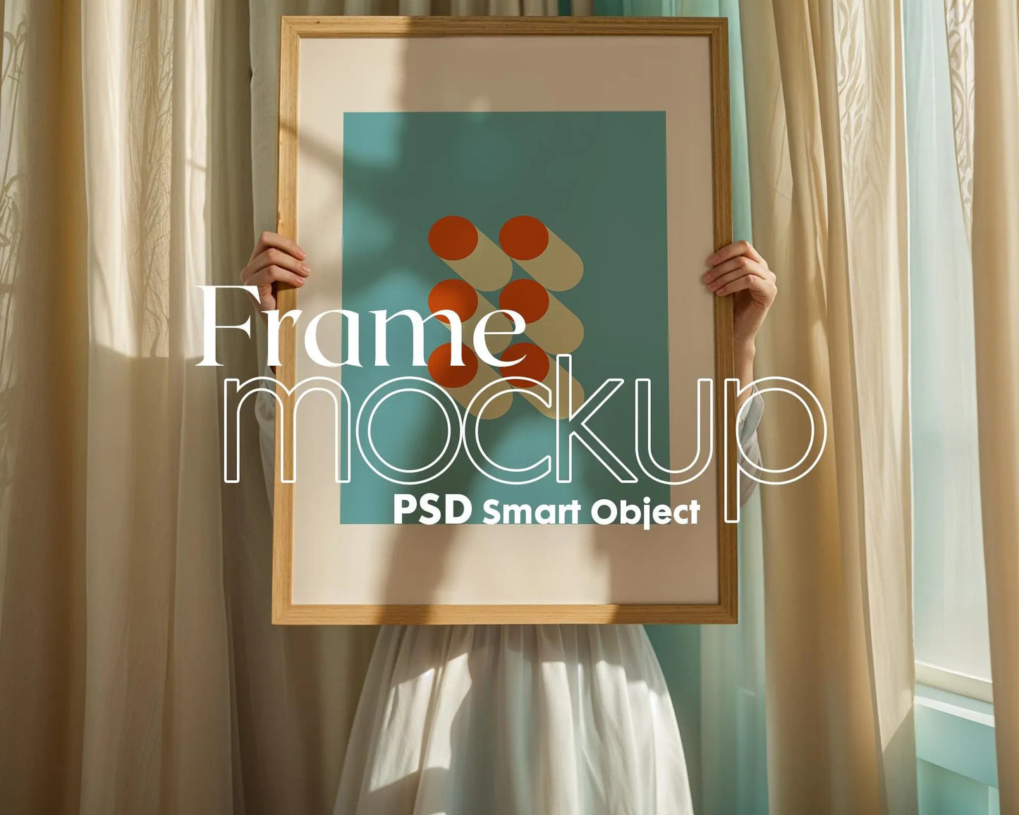 Poster Mockup with Person, Artwork Frame Mockup, Woman Holding Frame Mockup, Picture Frame Mockup, Digital Frames,
