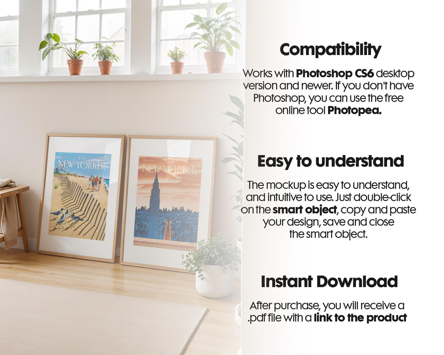 2 Frames Mockup PSD, Mockup Frames, Double Frames Mockup, Set of 2 Mock Up, Wall Art Display, Poster Mockup, Interior Wall Poster Mockup PSD