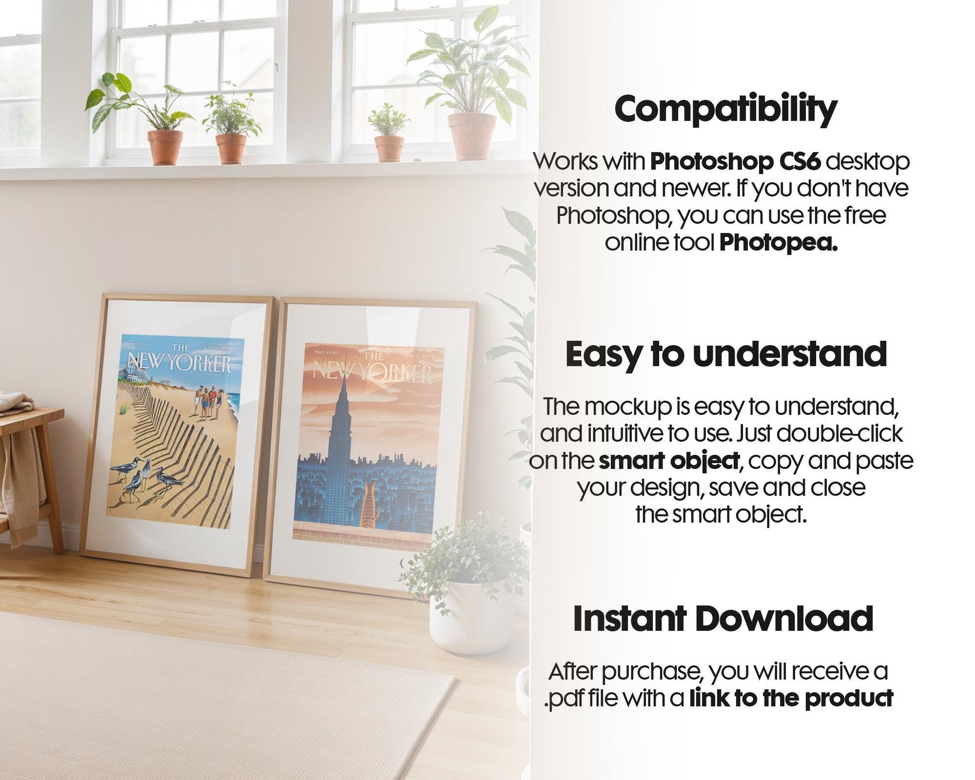 2 Frames Mockup PSD, Mockup Frames, Double Frames Mockup, Set of 2 Mock Up, Wall Art Display, Poster Mockup, Interior Wall Poster Mockup PSD