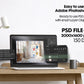Frame Mockup in Bedroom, ISO A DIN Ratio, Thin Wood Frame, PSD Mockup, Frame Mockup Minimal Home Interior