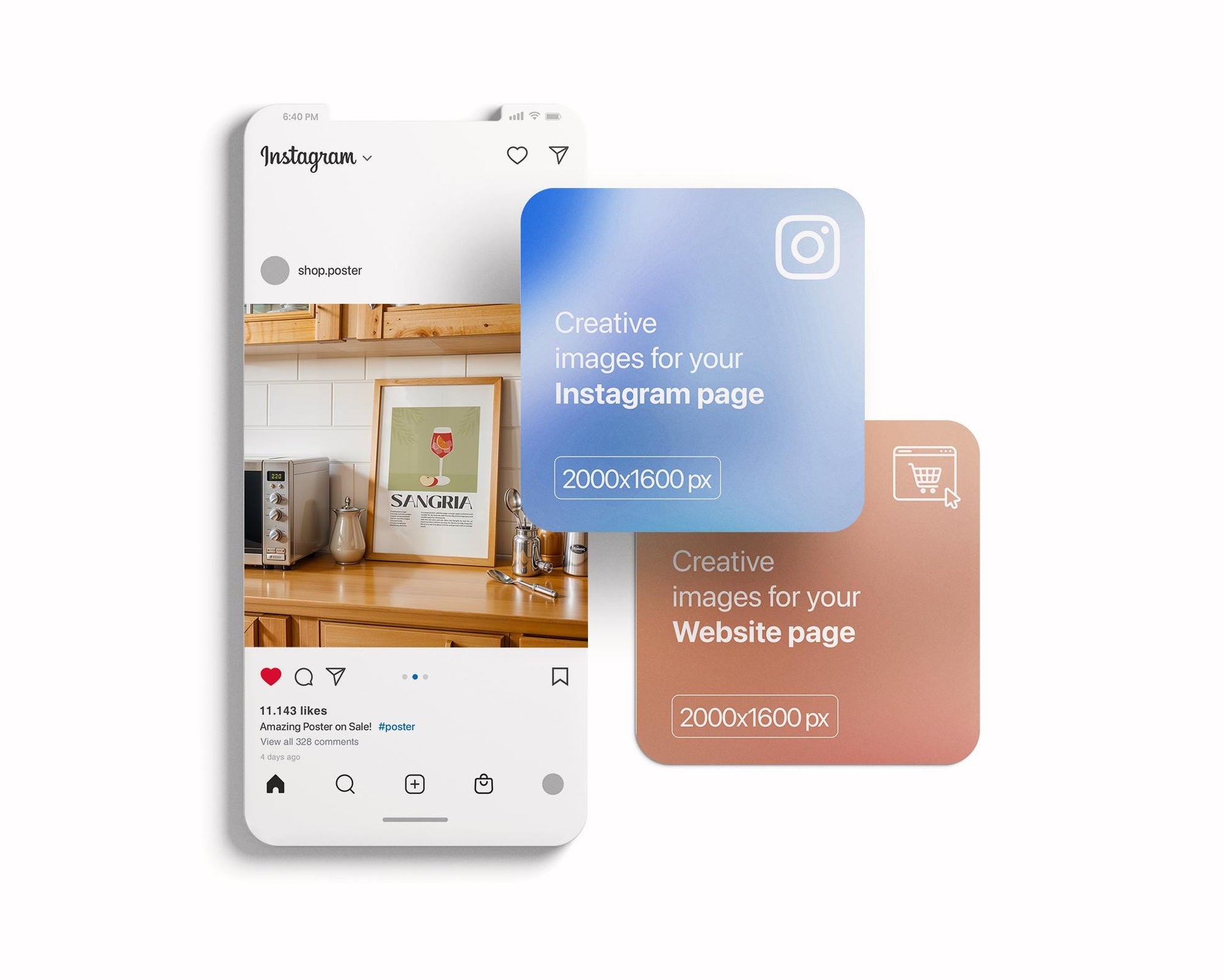 Kitchen Frame Mockup Collection | DIN A Artwork Mockup Frames | Kitchen Wall Art, Digital Prints, and Poster Shop Mockup