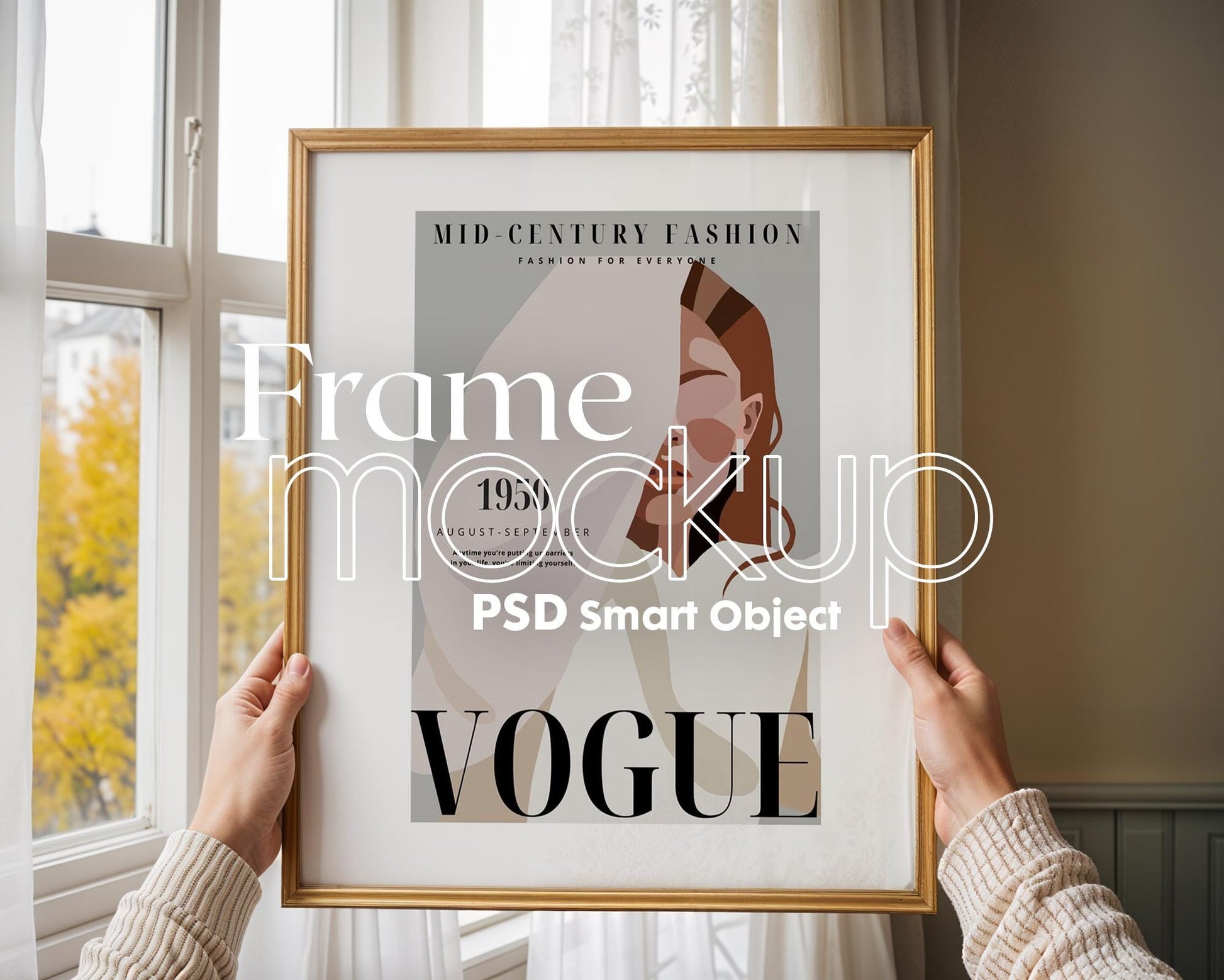 Woman Holding Frame Mockups | DIN A Artwork Mockup Frames | Digital Prints, and Poster Shop Mockup
