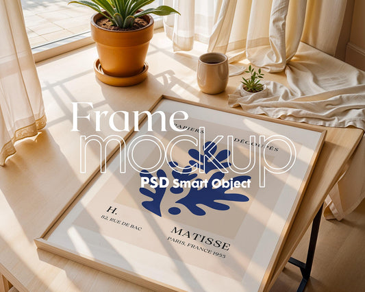 Frame Mockup in Home Interior PSD | Frame Mockup Frames | Interior Wall Poster | Interior Poster Shop Mockup