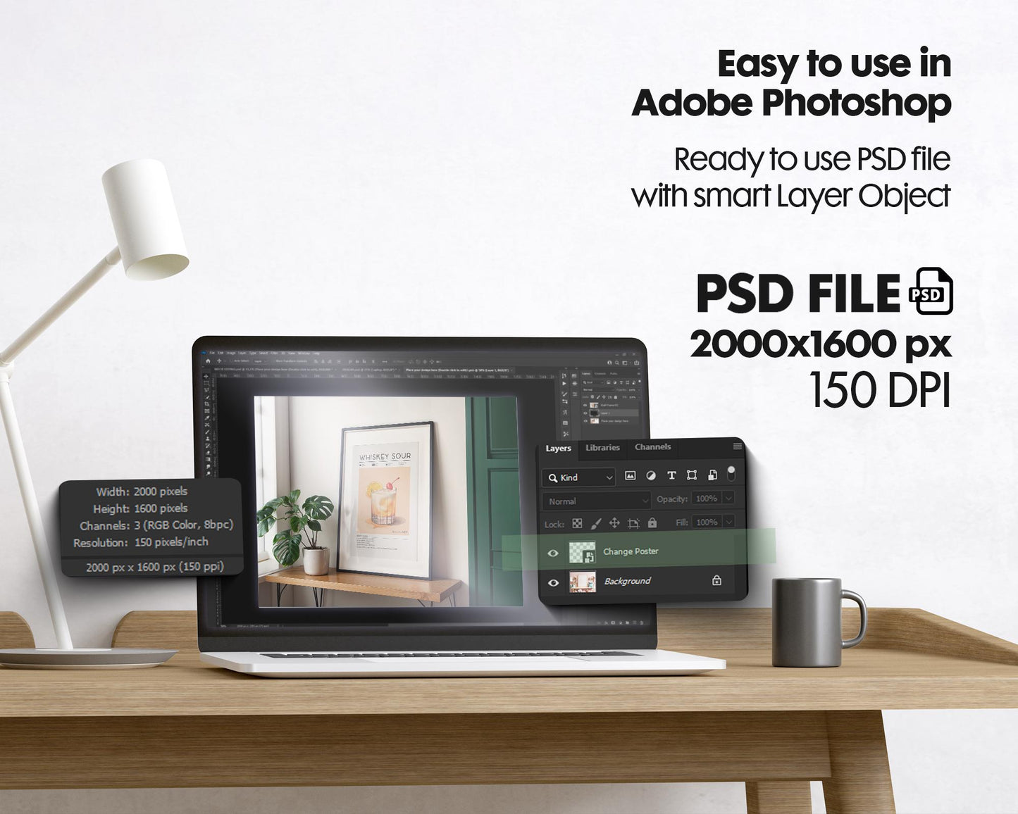 Interior Frame Mockup PSD | Frame Mockup Frames | Interior Wall Art | Interior Poster Shop Mockup