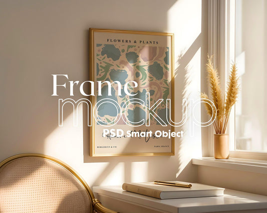 Interior Wall Frame Mockup PSD | Frame Mockup Frames | Interior Wall Poster | Interior Poster Shop Mockup