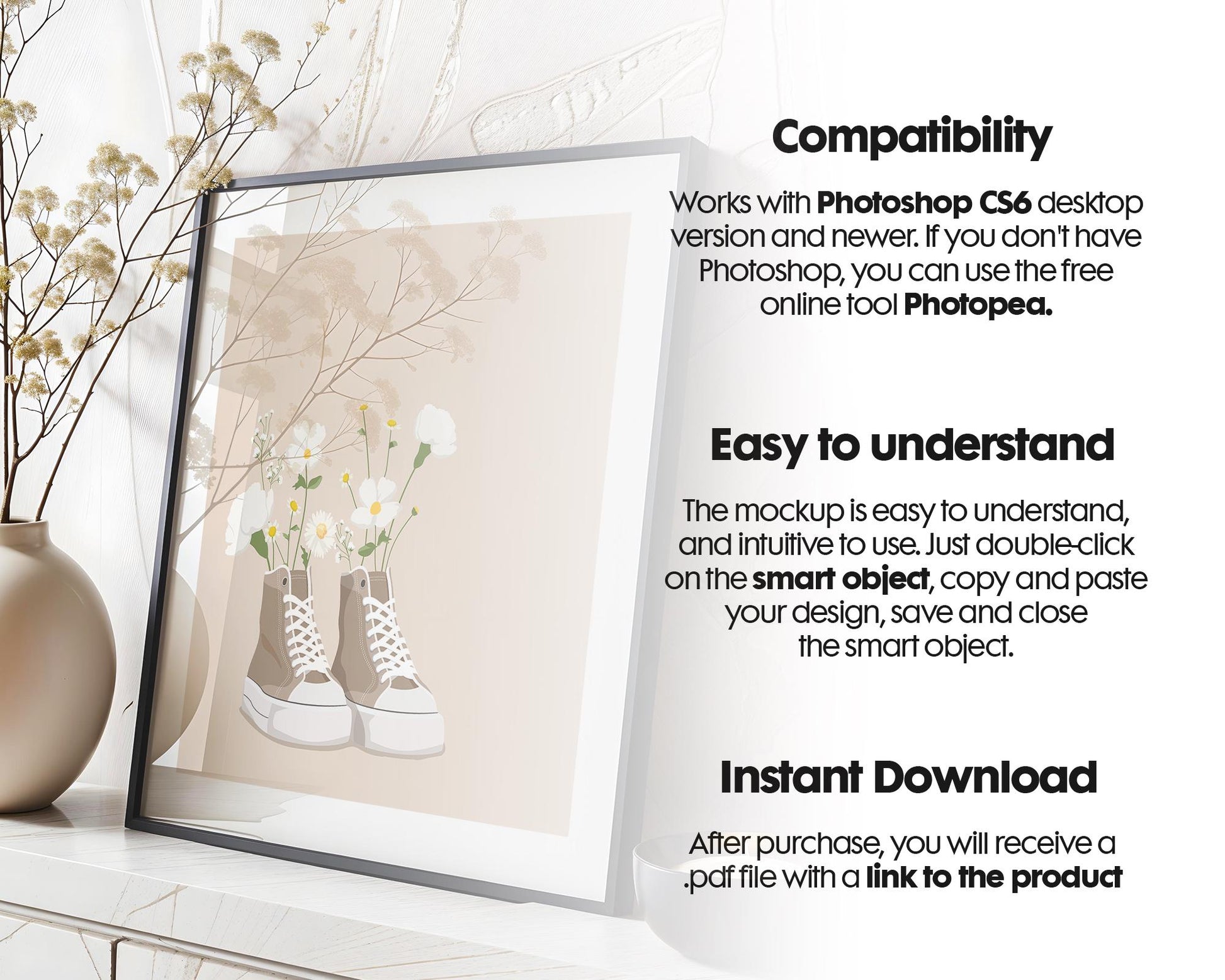 Square Frame Mockup PSD, Square Mockup Frame PSD, Interior Square Art Frame, Interior Poster Frame, Square Poster Frame Mockup PSD