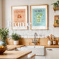 Frame Mockup in Kitchen, ISO A DIN Ratio, Thin Wood Frame, PSD Mockup, Minimal Modern Home Interior Design Mockup