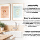 Frame Mockup in Kitchen, ISO A DIN Ratio, Thin Wood Frame, PSD Mockup, Minimal Modern Home Interior Design Mockup