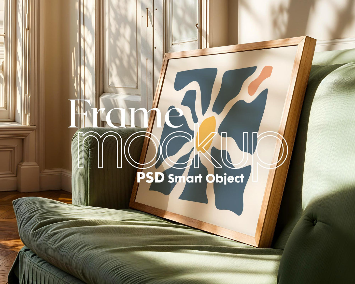 Horizontal Frame Mockup PSD, Scandinavian Wooden Frame Mockup, Poster Mockup PSD , Frame Mockup for Print, Frame Mockup Smart Object