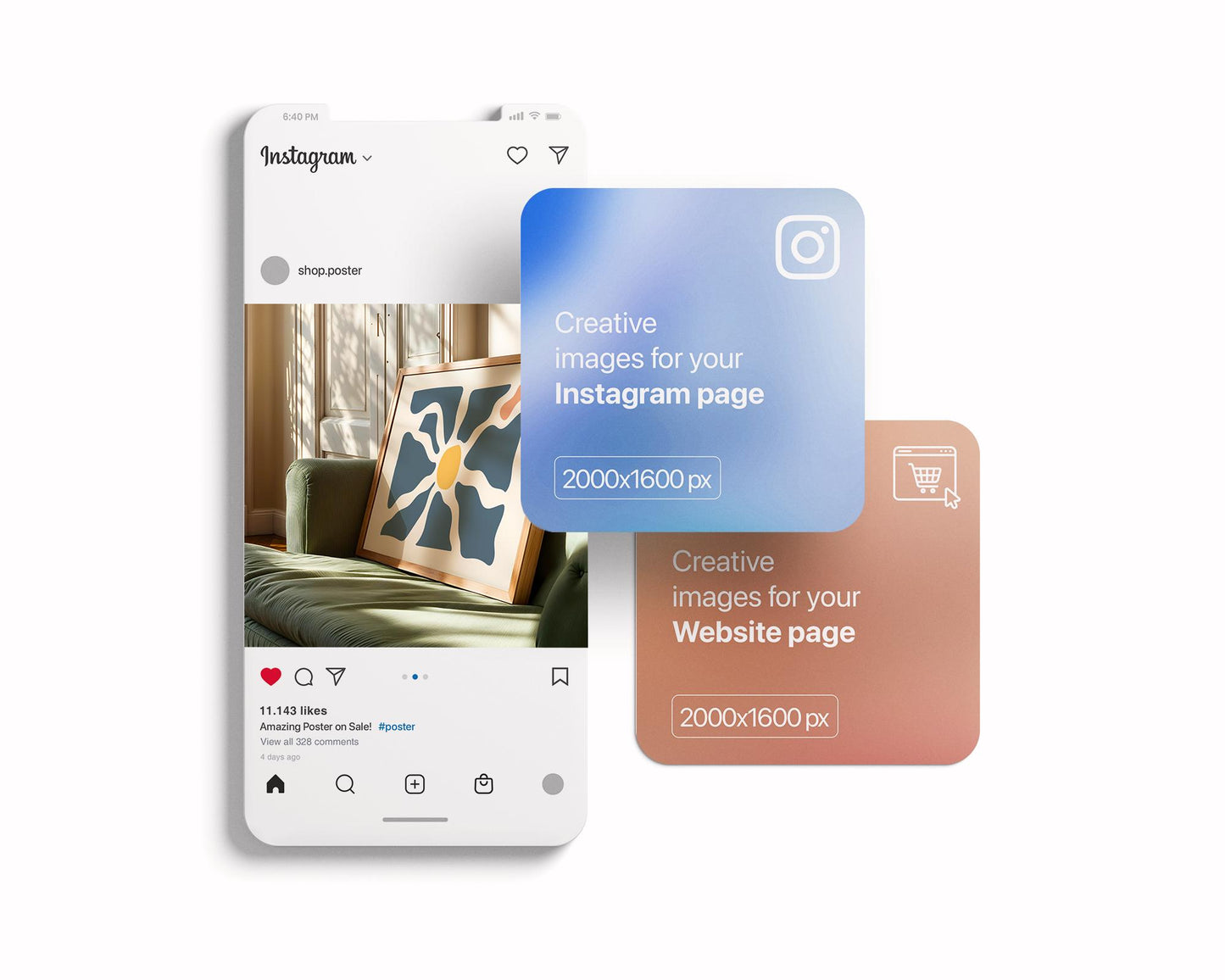 Horizontal Frame Mockup PSD, Scandinavian Wooden Frame Mockup, Poster Mockup PSD , Frame Mockup for Print, Frame Mockup Smart Object