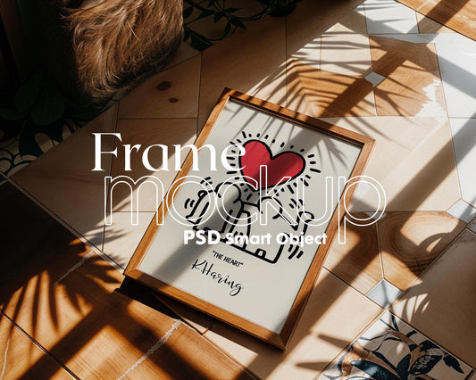 Vertical Frame Mockup in Home Interior | Frame Mockup Frames | Interior Poster Mockup PSD | Interior Poster Shop Mockup