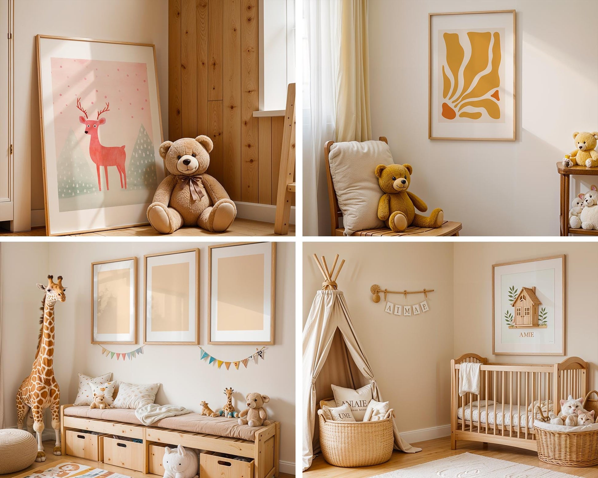 30 Nursery Frame Mockup Bundle PSD ,Baby Room Wall Art Mockup, Nursery Poster Frame, Kids Room Poster Frame Mockup, Instant Download