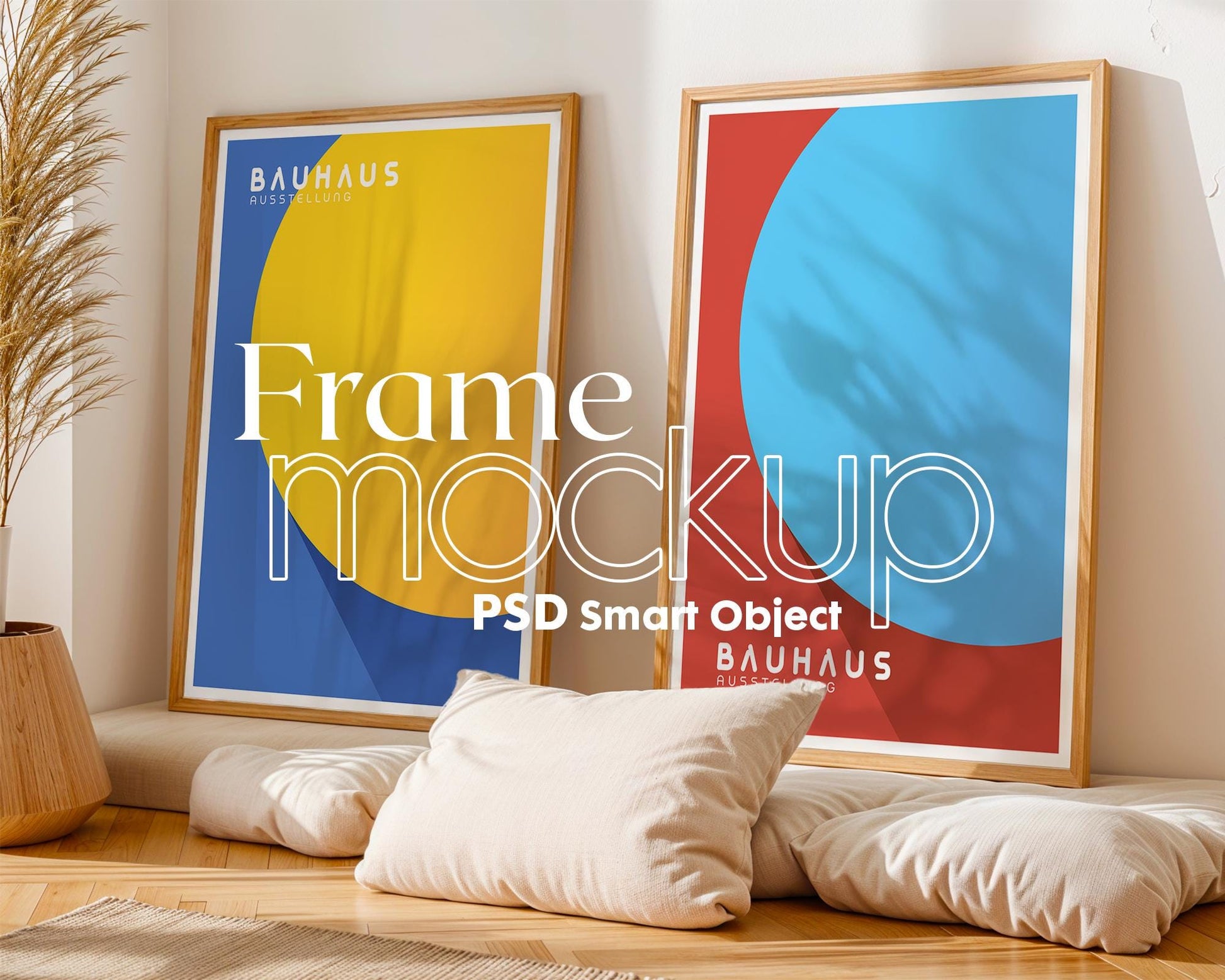 2 Frames Mockup PSD, Mockup Frames, Double Frames Mockup, Set of 2 Mock Up, Wall Art Display, Poster Mockup, Interior Wall Poster Mockup PSD