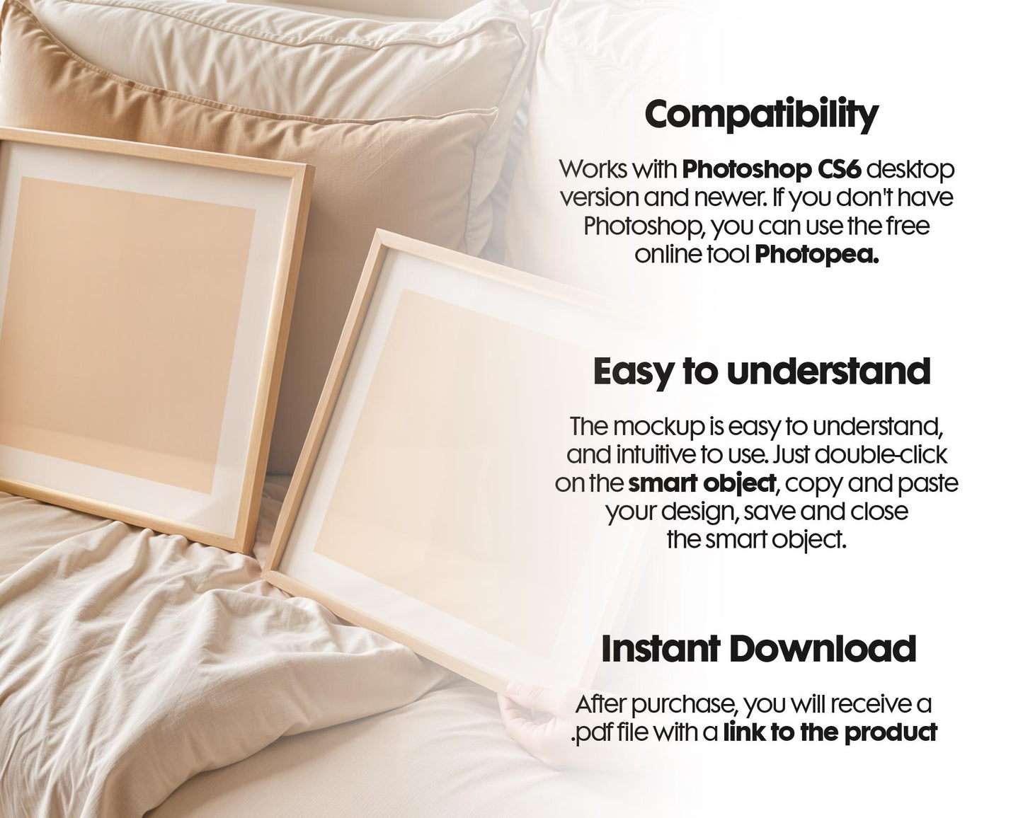 Interior 2 Square Frame Mockup PSD Mockup Frames | Interior Art Frame | Interior Poster Frame | Shop Mockup