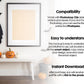 Halloween Frame Mockup PSD, Halloween Wall Art, Rustic Autumn & Pumpkins Vertical Artwork, Spooky Art Mockup,