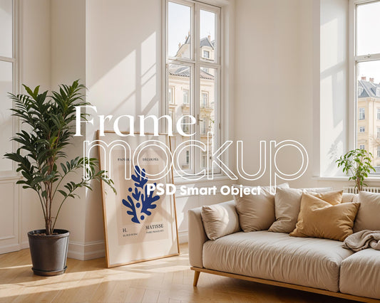Scandinavian Interior Poster Frame Mockup, Minimalist Decor Frame Mockup for Digital Download,