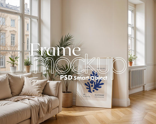 Scandinavian Interior Poster Frame Mockup, Minimalist Decor Frame Mockup for Digital Download,