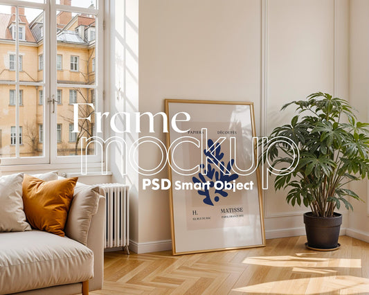 Scandinavian Interior Poster Frame Mockup, Minimalist Decor Frame Mockup for Digital Download,