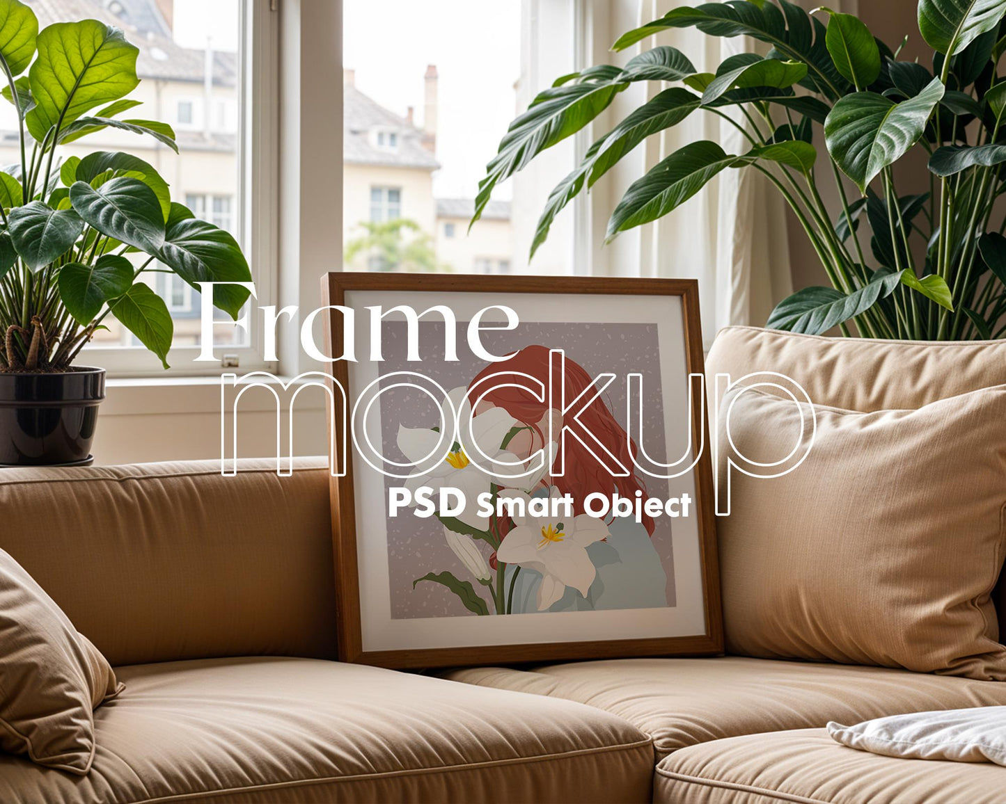 Square Frame Mockup PSD, Square Mockup Frame PSD, Interior Square Art Frame, Interior Poster Frame, Square Poster Frame Mockup PSD