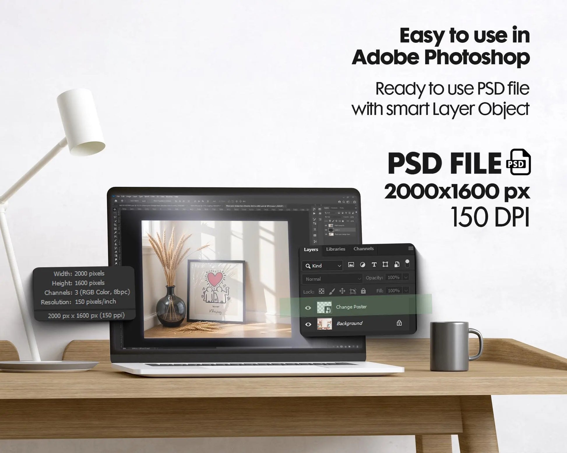 Square Frame Mockup PSD, Square Mockup Frame PSD, Interior Square Art Frame, Interior Poster Frame, Square Poster Frame Mockup PSD