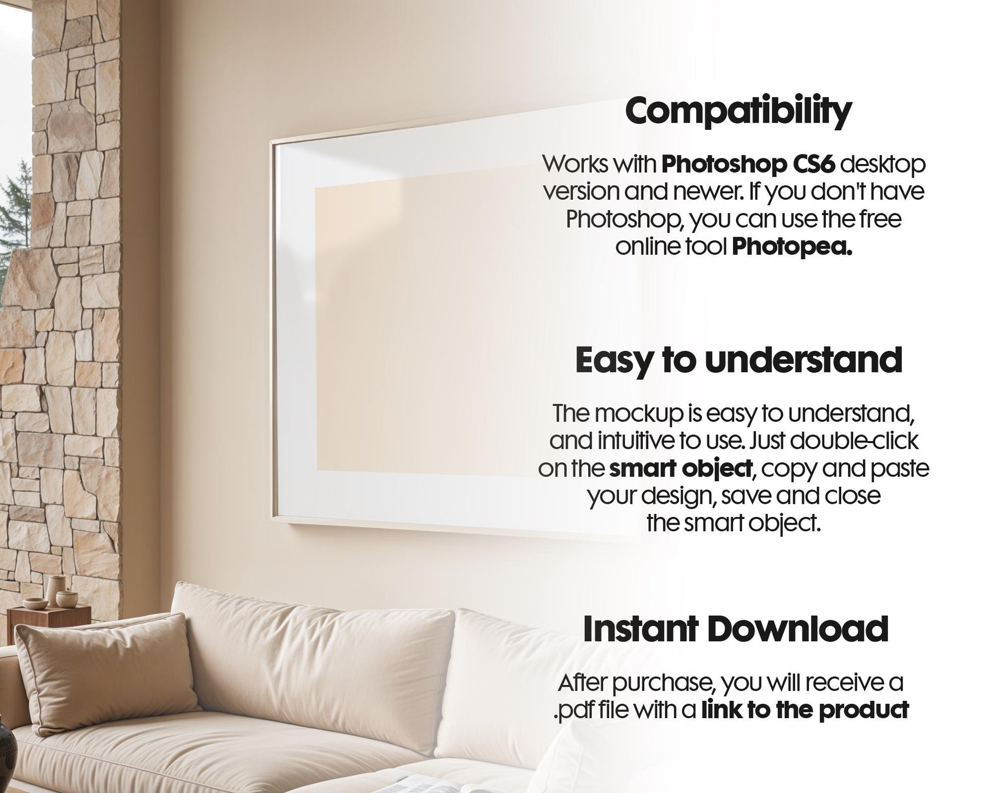 Square Frame Mockup PSD, Square Mockup Frame PSD, Interior Square Art Frame, Interior Poster Frame, Square Poster Frame Mockup PSD