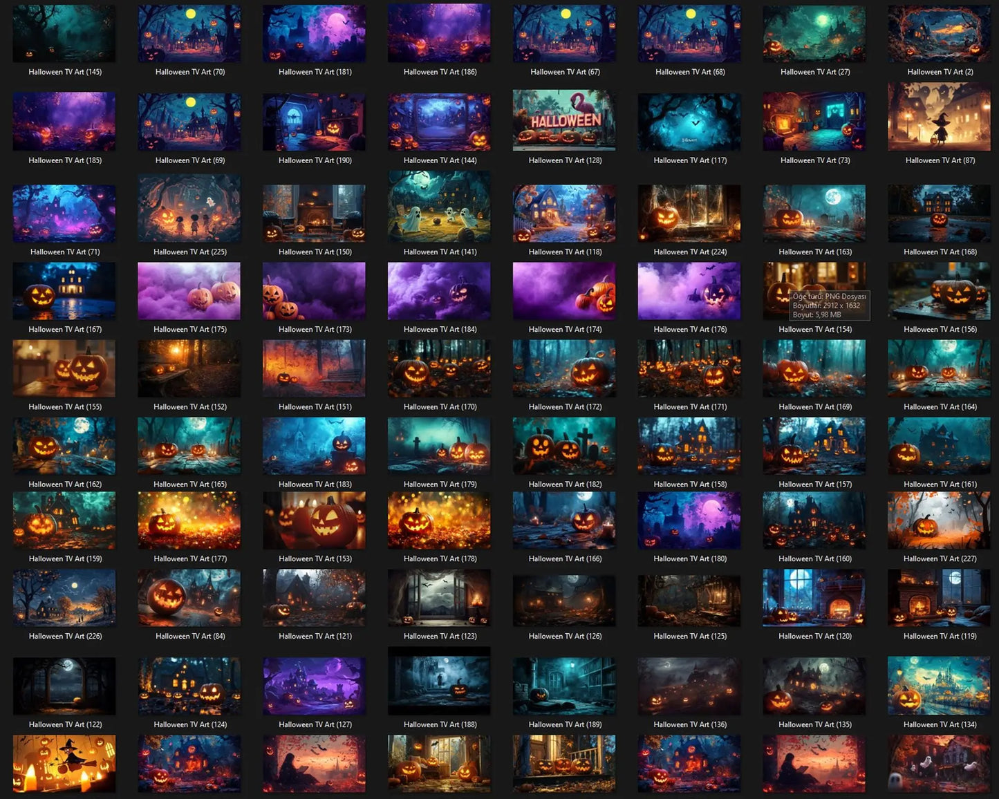 250 Halloween Frame TV Art Set, Spooky Fall TV Art, Halloween Digital Art for Frame TV, Halloween Tv Art Bundle, Fall and Spooky Halloween