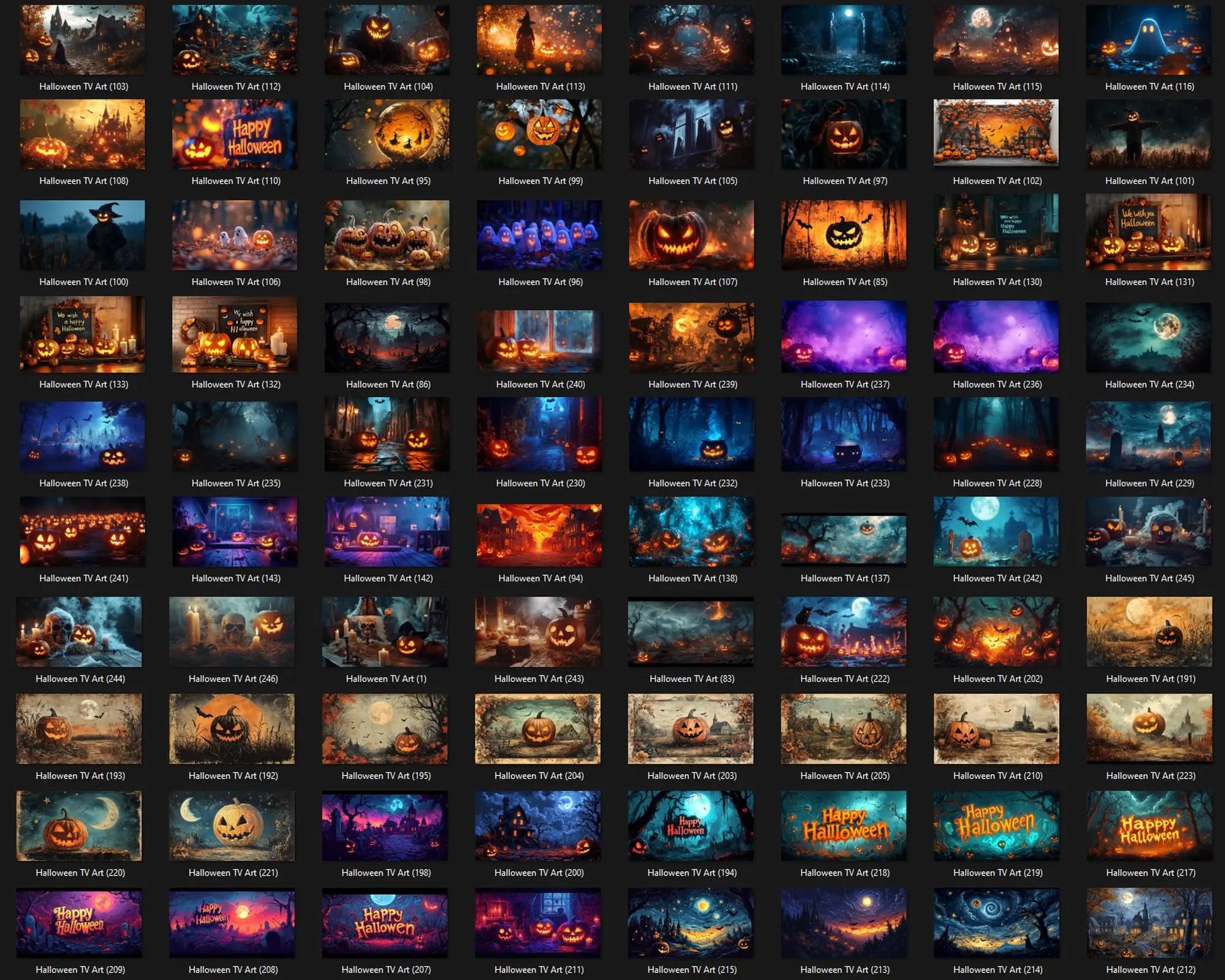 250 Halloween Frame TV Art Set, Spooky Fall TV Art, Halloween Digital Art for Frame TV, Halloween Tv Art Bundle, Fall and Spooky Halloween