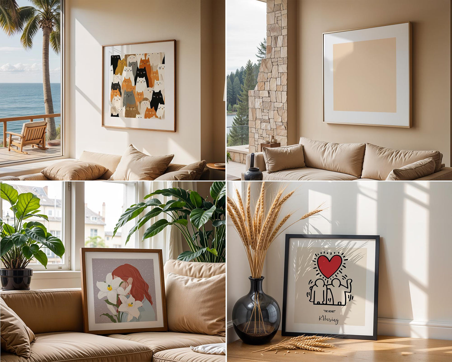 Square Frame Mockup Bundle PSD – 10 Interior Poster & Art Frame Templates for Stylish Wall Decor Display