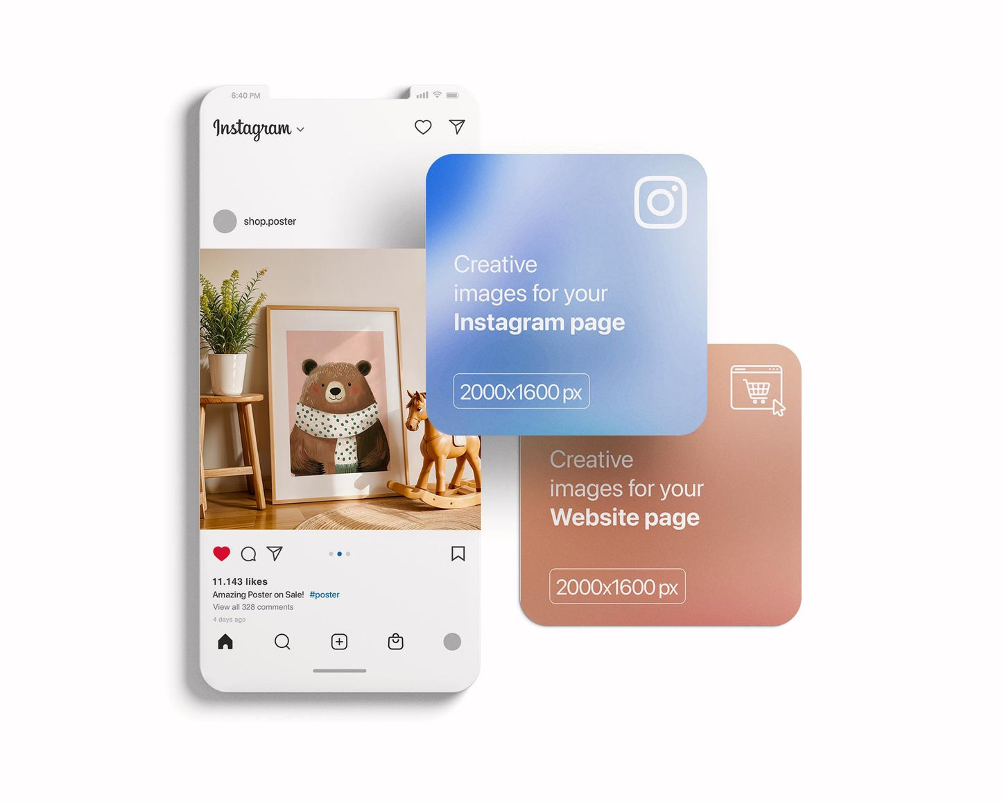 Frame Nursery Mockup in Home Interior PSD | Nursery Frame Mockup Frames | Nursery Wall Poster | Poster Shop Mockup