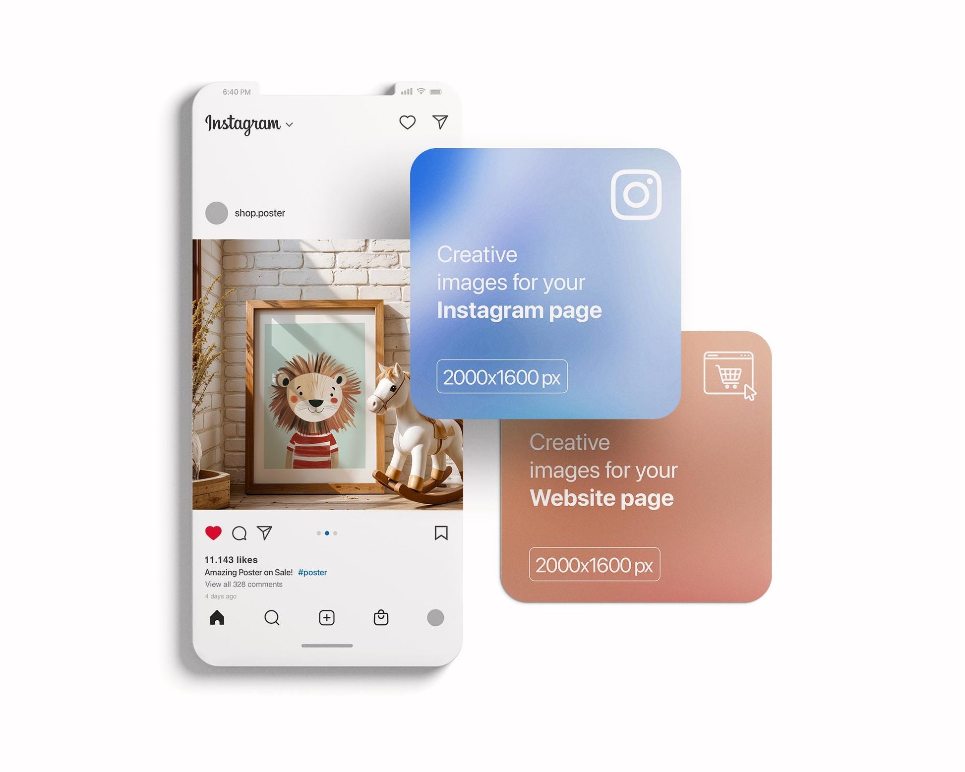 Frame Nursery Mockup in Home Interior PSD | Nursery Frame Mockup Frames | Nursery Wall Poster | Poster Shop Mockup