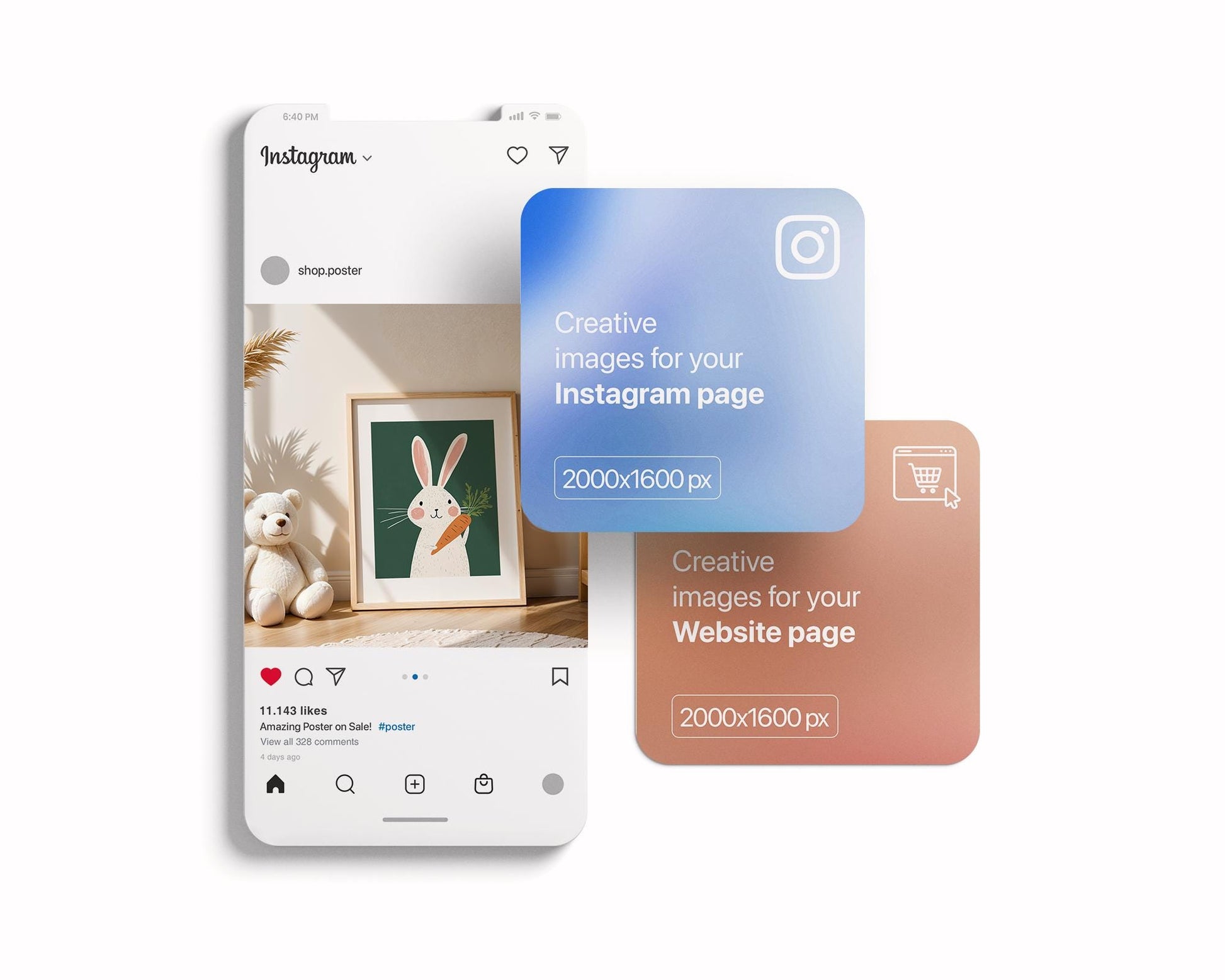 Frame Nursery Mockup in Home Interior PSD | Nursery Frame Mockup Frames | Nursery Wall Poster | Poster Shop Mockup