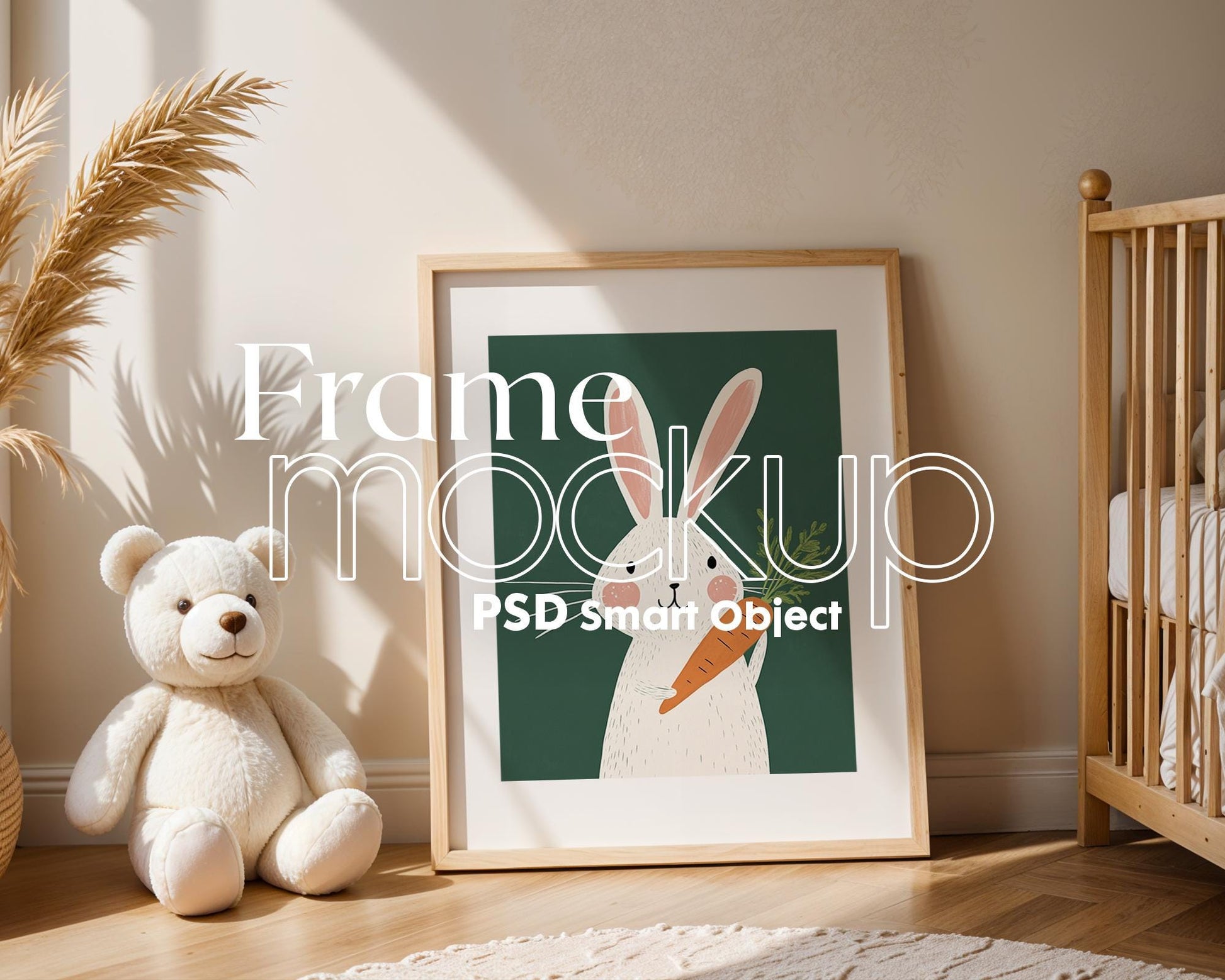 Frame Nursery Mockup in Home Interior PSD | Nursery Frame Mockup Frames | Nursery Wall Poster | Poster Shop Mockup