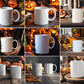 150 Halloween Mug PNG Bundle - Spooky Coffee Mug Designs, Pumpkin Witch Clipart, Mug Digital Sublimation Mockup